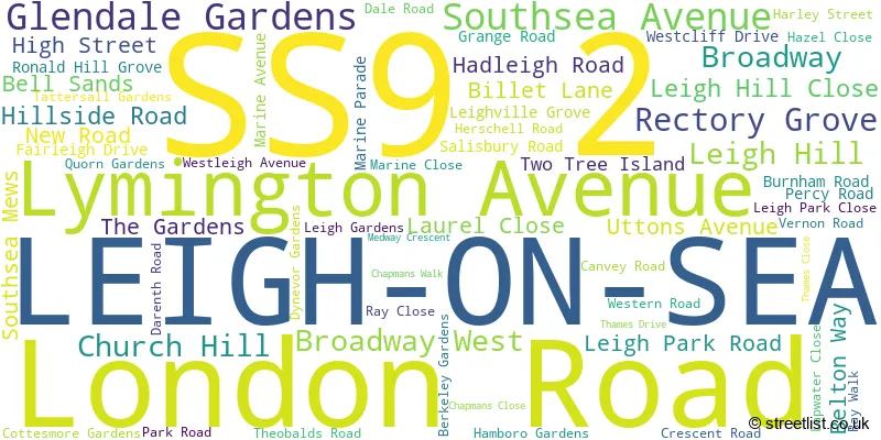 A word cloud for the SS9 2 postcode